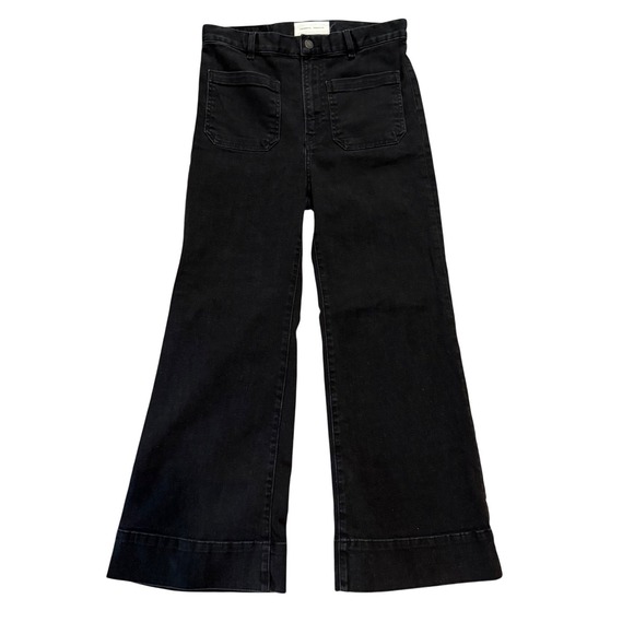 Jeanerica Denim - Jeanerica Jeans St Monica Womens Black Crop Flare High Rise Organic Cotton Sz 28
